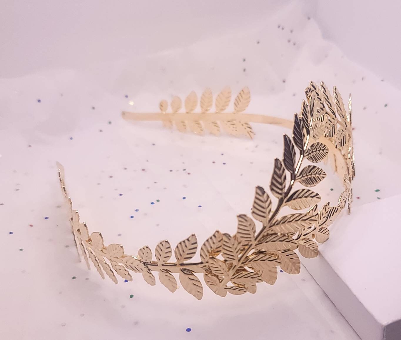 Gold Leaf Tiara Headband | Greek Laurel Leaf Crown | Gold Roman Goddess Headpiece