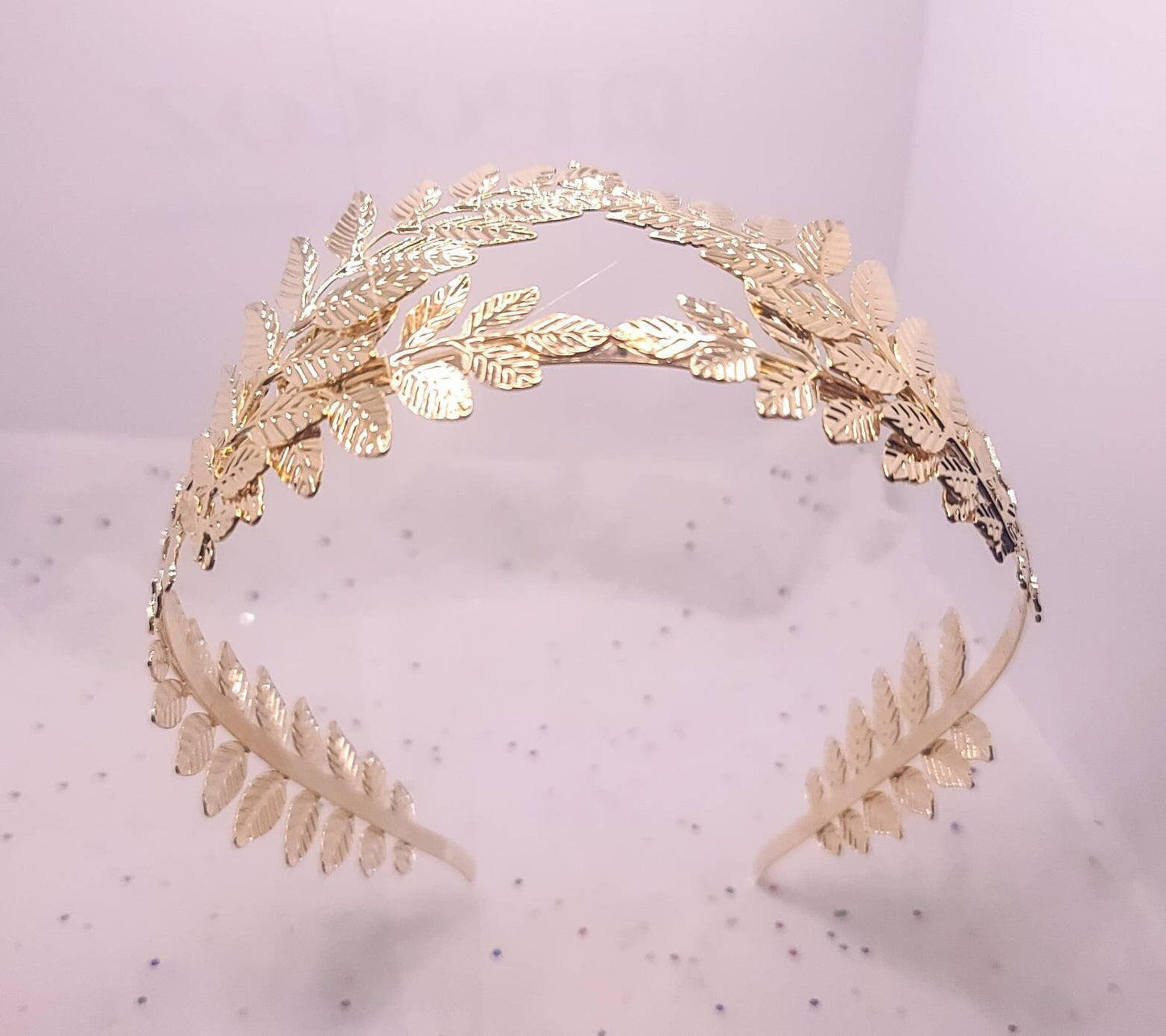 Gold Leaf Tiara Headband | Greek Laurel Leaf Crown | Gold Roman Goddess Headpiece