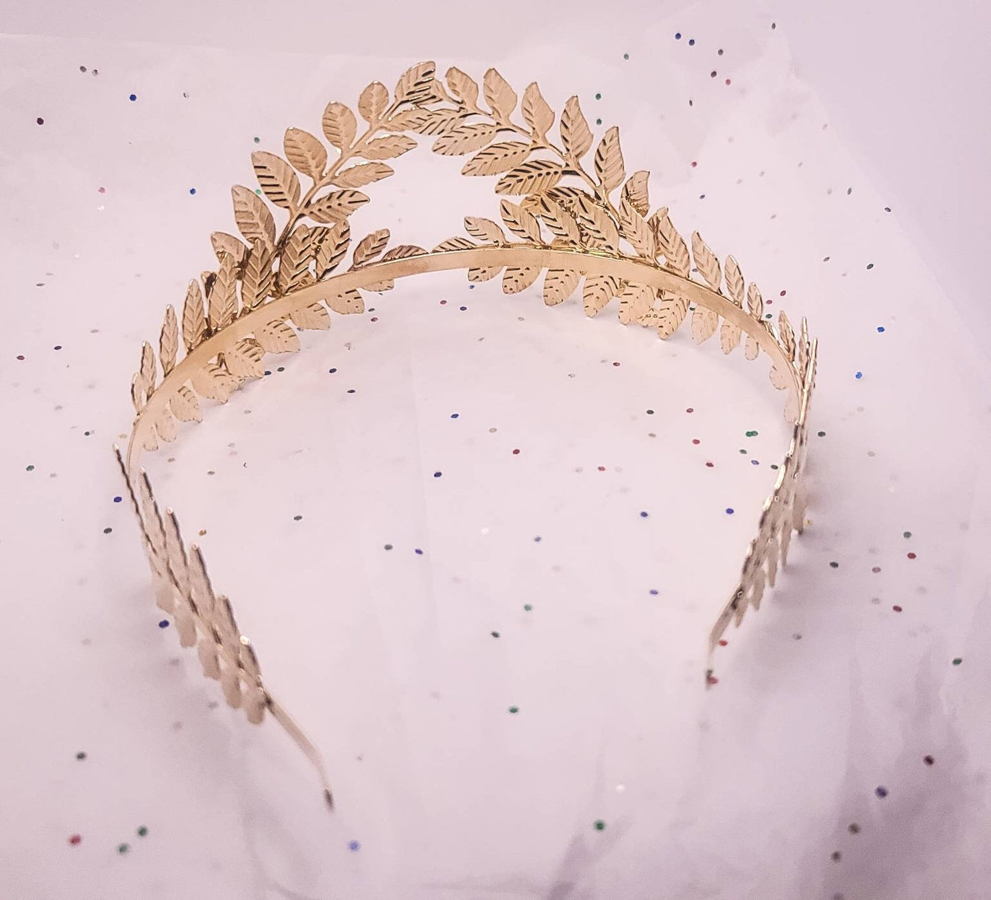 Gold Leaf Tiara Headband | Greek Laurel Leaf Crown | Gold Roman Goddess Headpiece