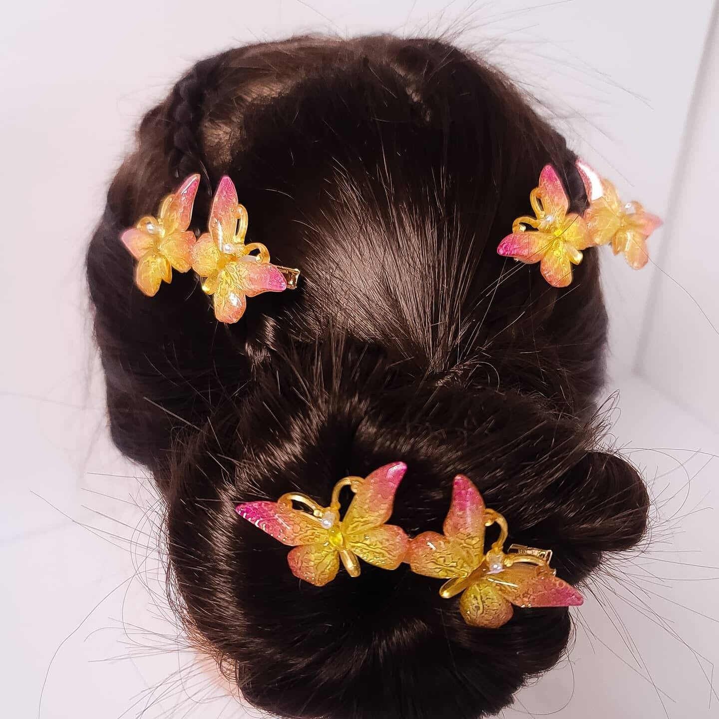 Colorful Butterfly Hair Clips | Mariposa Hair Pin | Pearl Hair Clip | Gold Hair Pins | Alligator Clip | For Girls | Women Hair