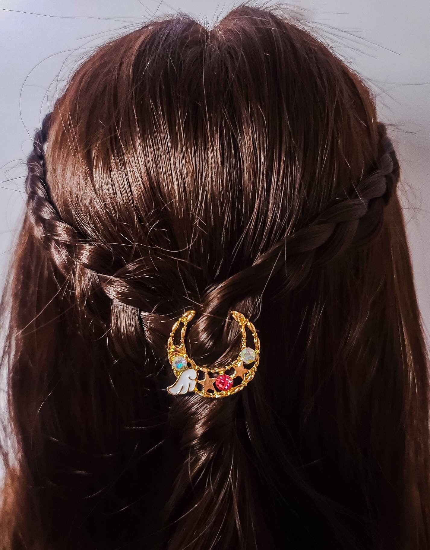 Crescent Moon Hair Clips | Kitty Cat Hair Clip | Wings Hair Pin | Enamel Hair Clip | Rhinestones Hair Pin | Lolita Girl | Anime Hair Clips
