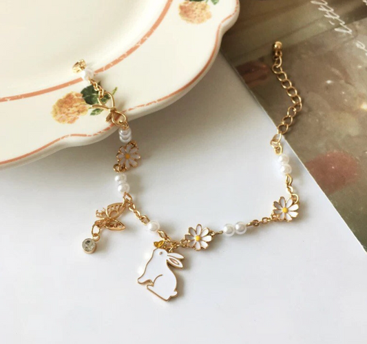 Bunny & Daisy Charm Bracelet