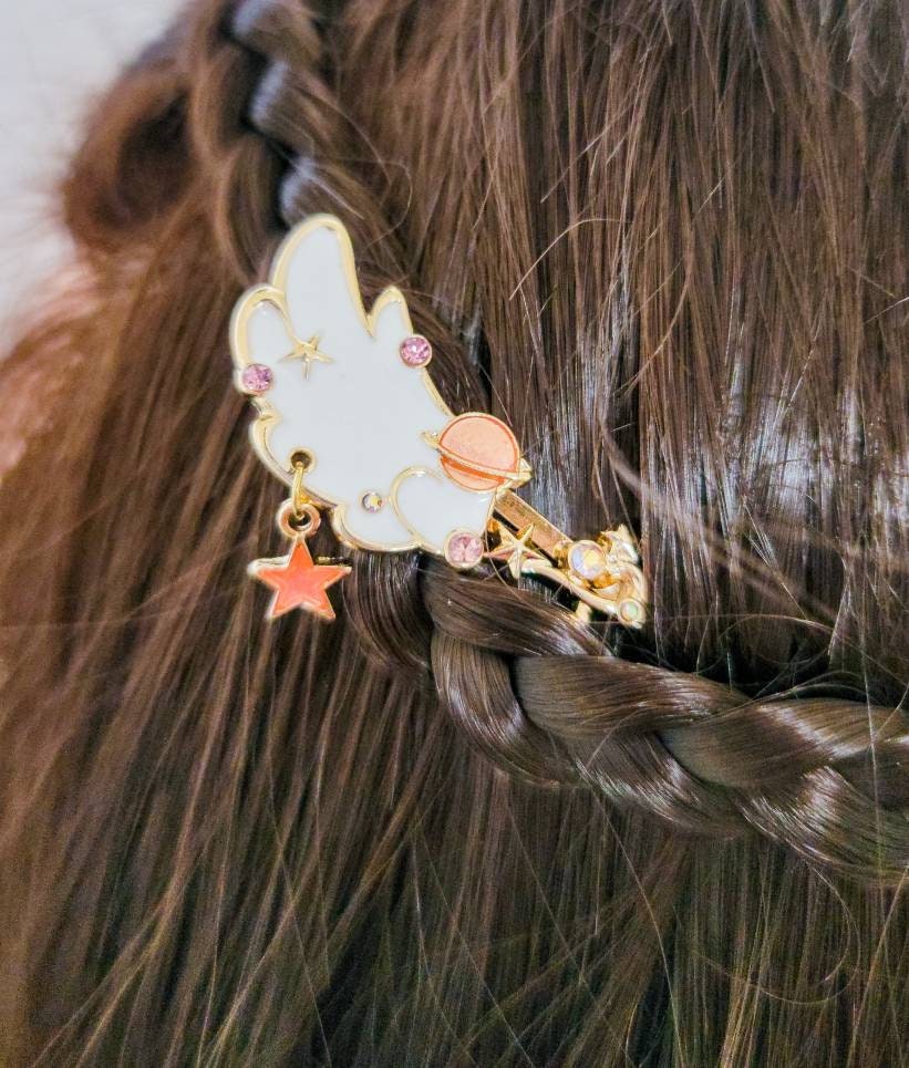 Angel Wings Hair Clips | Gold Galaxy Hair Pins | Planet Stars Wings Hair Clip | Lolita Girl Kawaii Cute Hair Accessories |