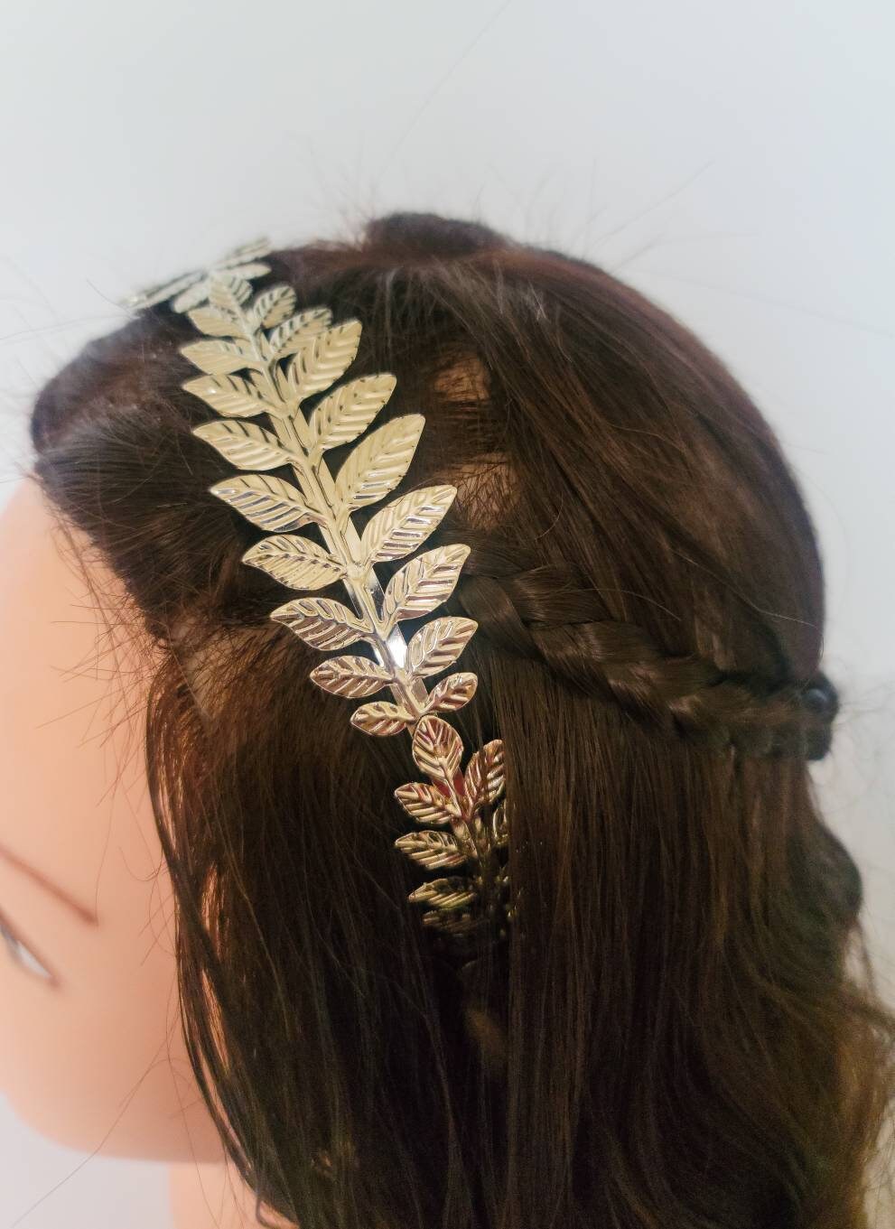 Laurel Leaf Metal Headband Silver/Gold Thin Headband Bridal Wedding Chic Boho