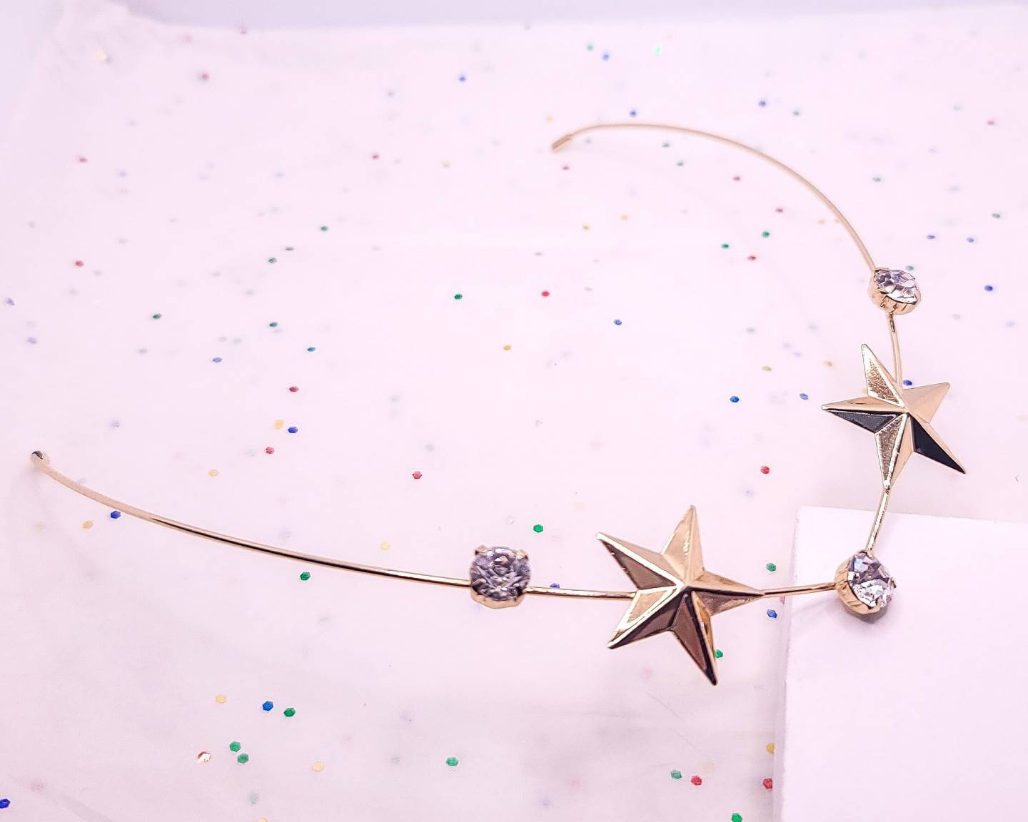 Rhinestone Headband | Stars Headpiece | Backward Headpiece | Metal Headband | V Headband | Gift for Her | Bridal Hair Piece