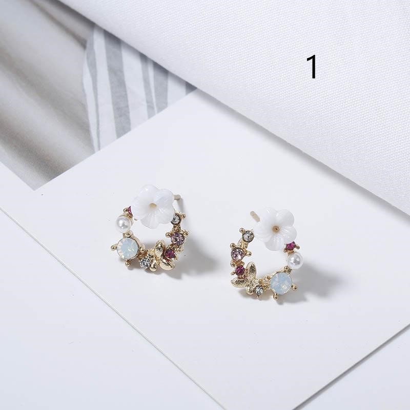 Flower Wreath Earrings | Dainty Earrings | Floral Stud Earrings | Spring Jewelry | Gift for Her | Mother's Day Gift