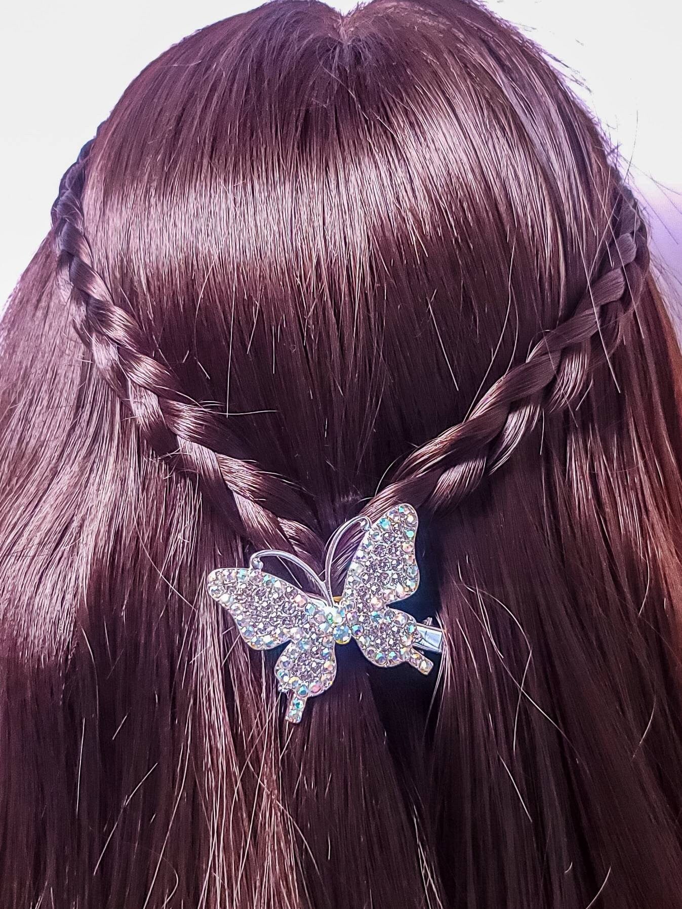 Big Crystal Butterfly Hair Clip | Mariposa Barrettes | Rhinestone Hair Pin | Women Hair Accessories | Butterfly Accessories | Girls Hair