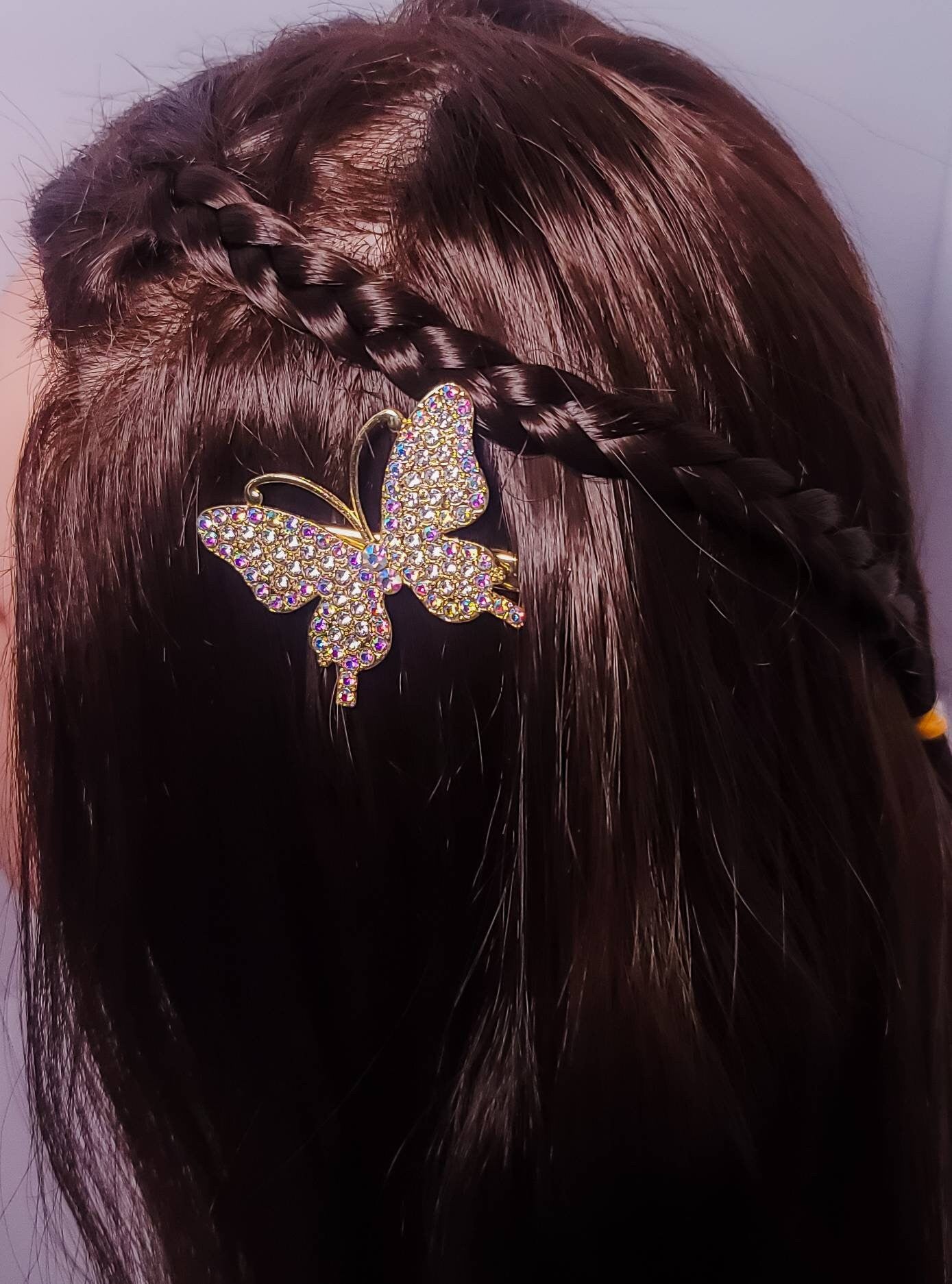 Big Crystal Butterfly Hair Clip | Mariposa Barrettes | Rhinestone Hair Pin | Women Hair Accessories | Butterfly Accessories | Girls Hair