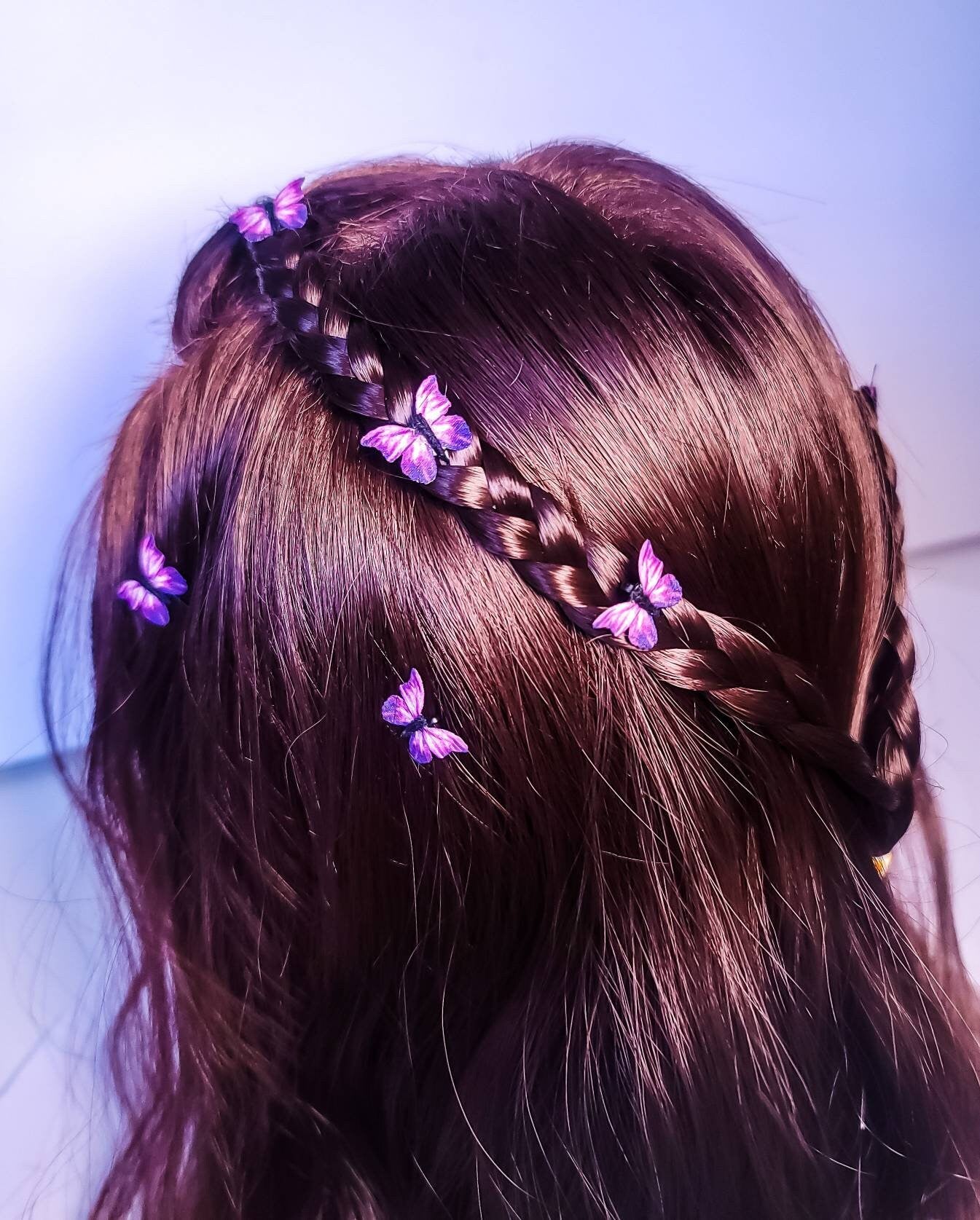 Purple Butterfly Hair Clips | 4 Butterfly Bobby Pins | Small Butterfly | Hair Pins for Girls | Women Hair Accessories | 4 Bridal Hair Clips