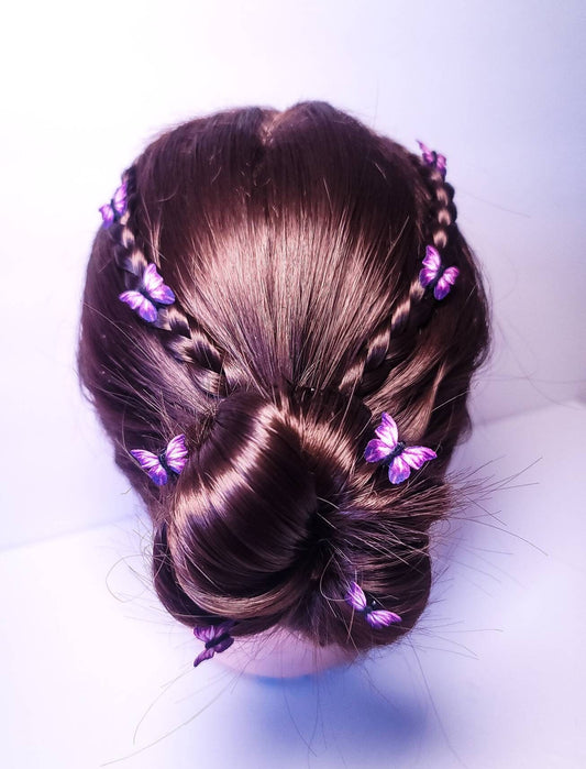 Purple Butterfly Hair Clips | 4 Butterfly Bobby Pins | Small Butterfly | Hair Pins for Girls | Women Hair Accessories | 4 Bridal Hair Clips