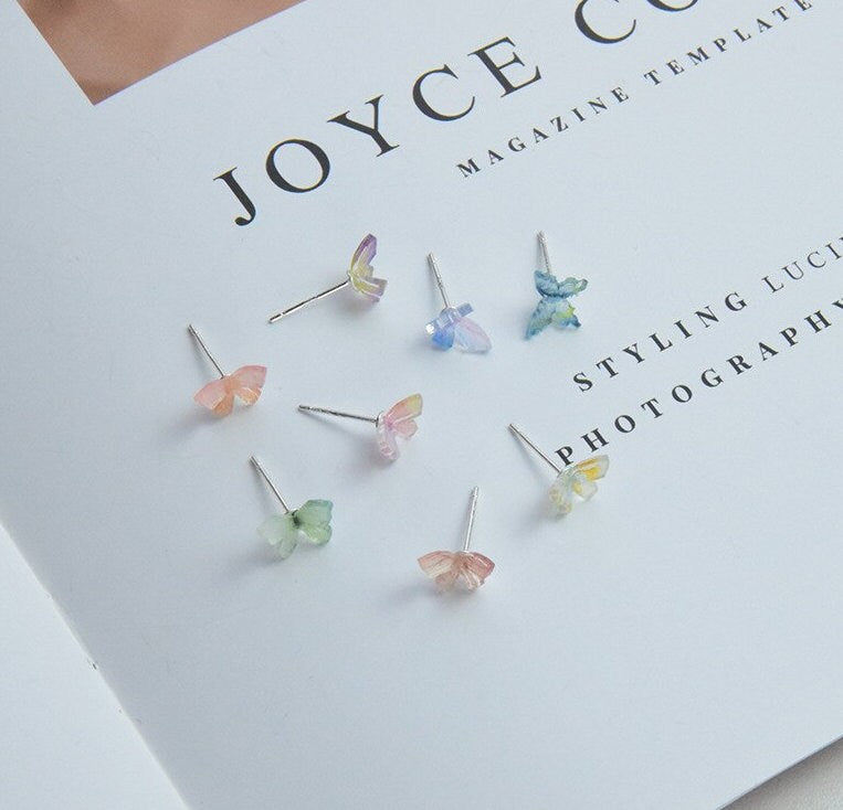 Tiny Butterfly Earrings | Small Butterfly Studs | Resin Butterflies | Cartilage Earring | Dainty Earrings | Minimalist Earring | S925