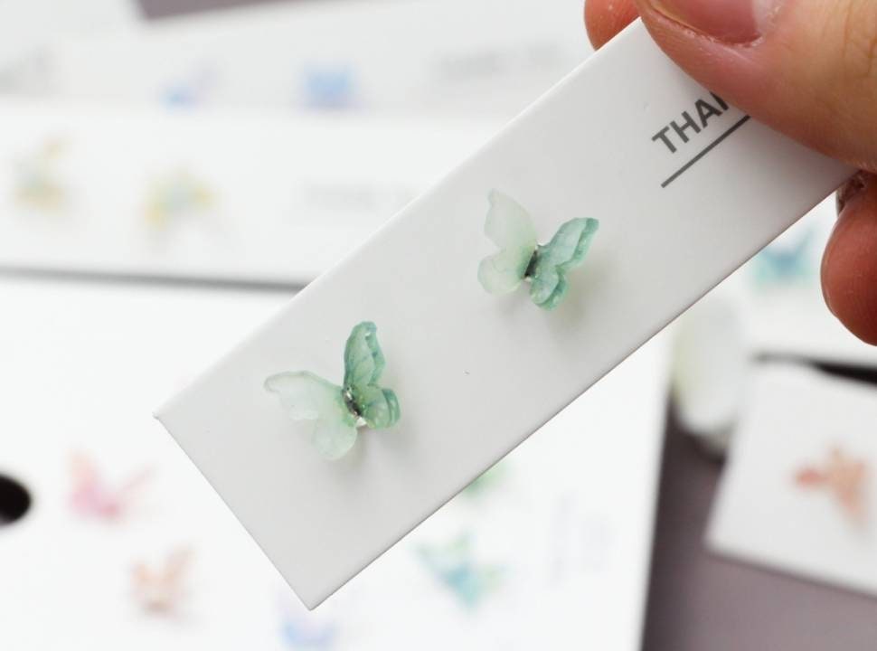 Tiny Butterfly Earrings | Small Butterfly Studs | Resin Butterflies | Cartilage Earring | Dainty Earrings | Minimalist Earring | S925