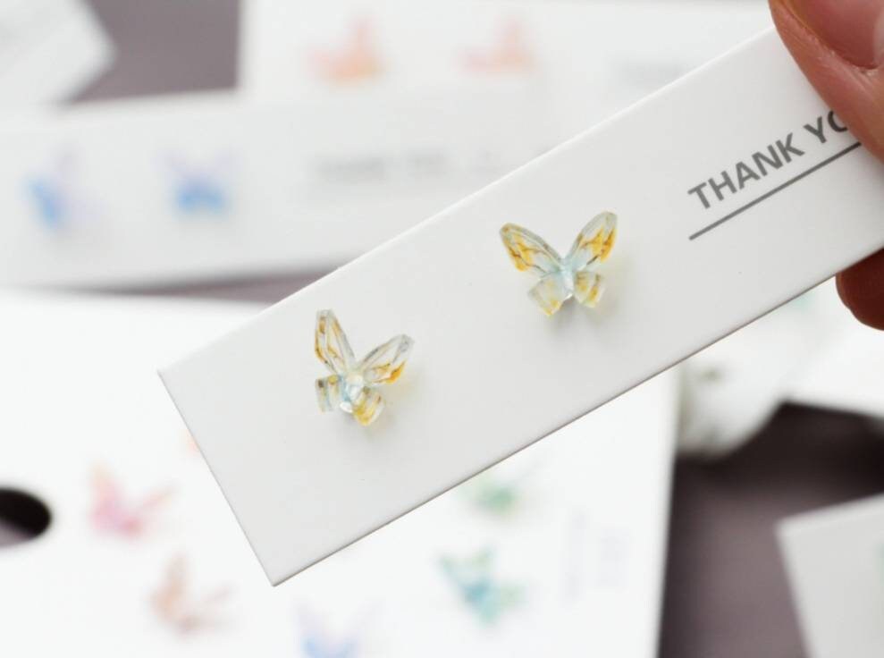 Tiny Butterfly Earrings | Small Butterfly Studs | Resin Butterflies | Cartilage Earring | Dainty Earrings | Minimalist Earring | S925