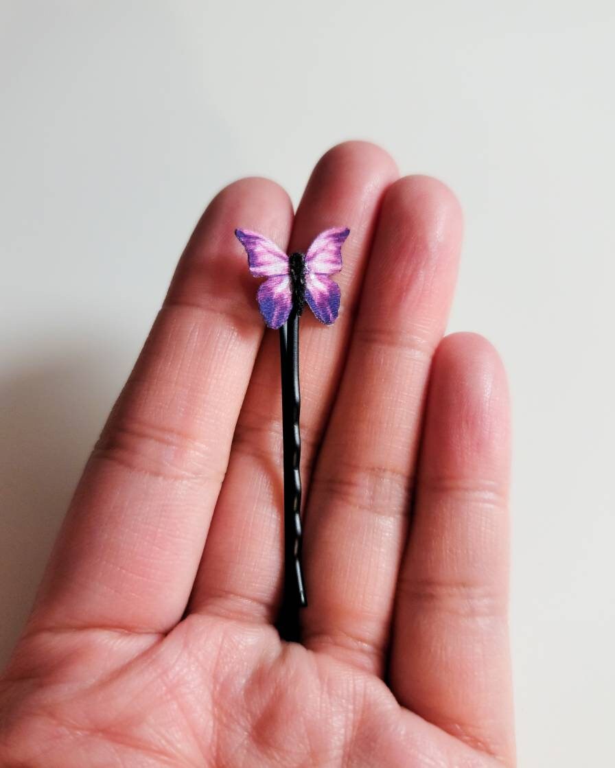 Purple Butterfly Hair Clips | 4 Butterfly Bobby Pins | Small Butterfly | Hair Pins for Girls | Women Hair Accessories | 4 Bridal Hair Clips