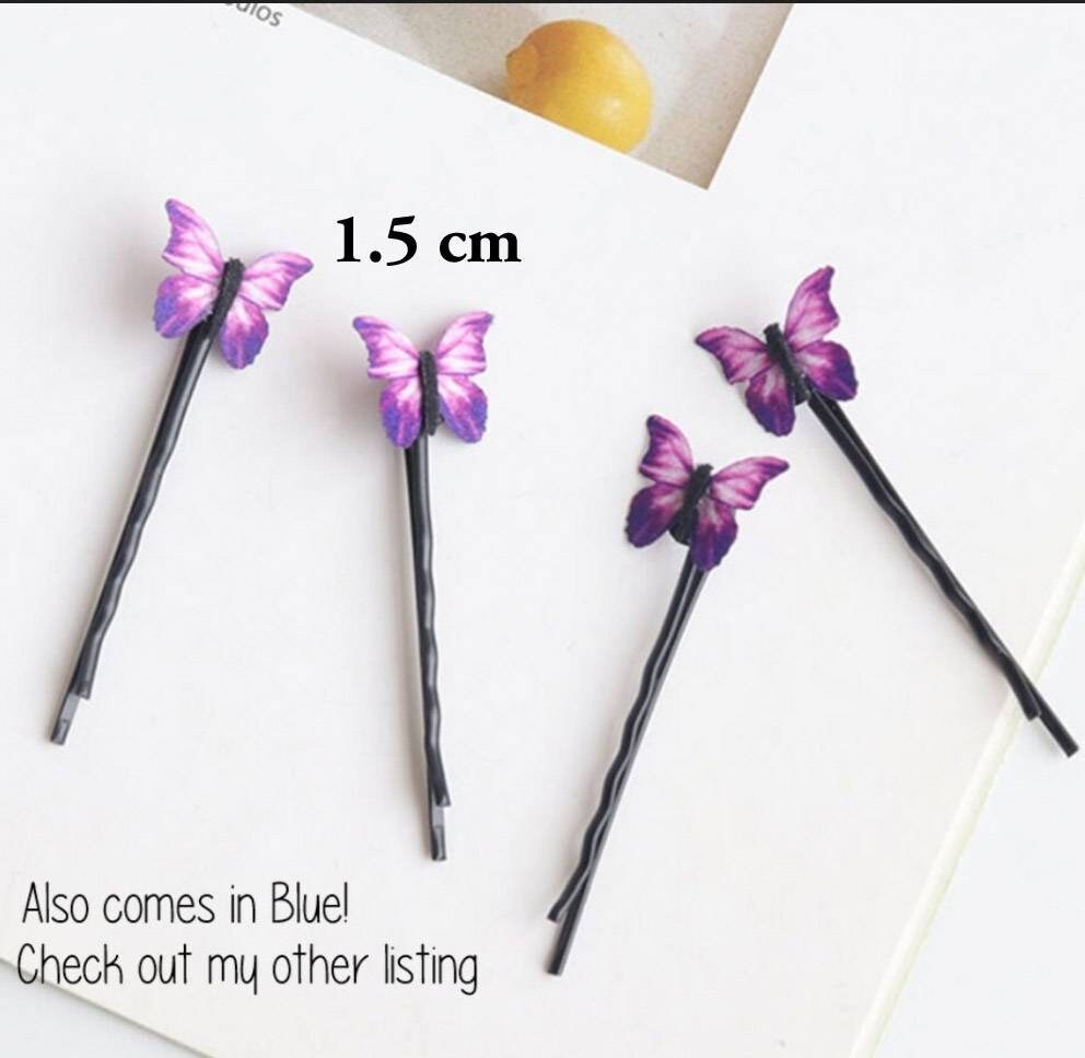 Purple Butterfly Hair Clips | 4 Butterfly Bobby Pins | Small Butterfly | Hair Pins for Girls | Women Hair Accessories | 4 Bridal Hair Clips