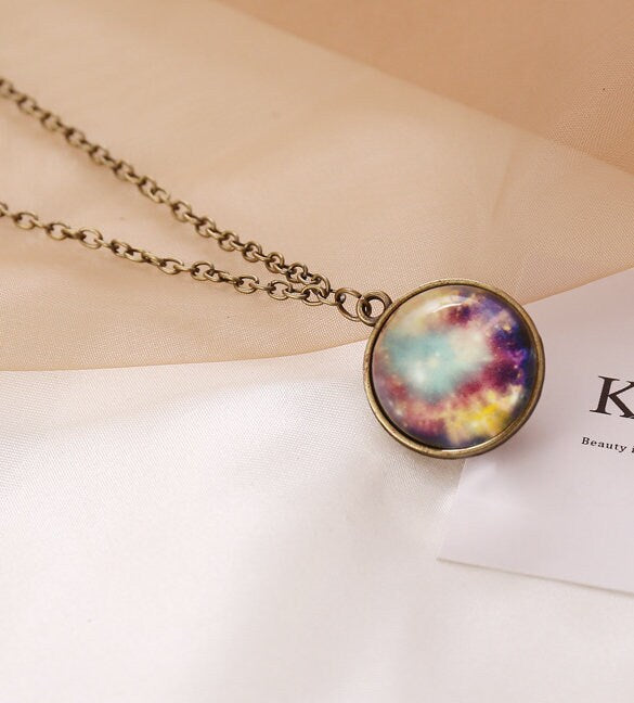 Glass Universe Ball Necklace | Planet Necklace | Starry Sky | Galaxy Necklace | Constellation | Nebula Necklace | Unique Gift | Space