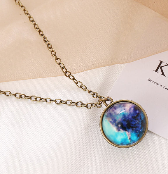 Glass Universe Ball Necklace | Planet Necklace | Starry Sky | Galaxy Necklace | Constellation | Nebula Necklace | Unique Gift | Space