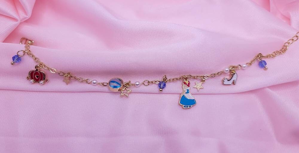 Princess Charm Bracelet | Fairy Tale | Alice in Wonderland | Snow White | Cinderella | Little Mermaid | Cartoon Bracelet | Kawaii