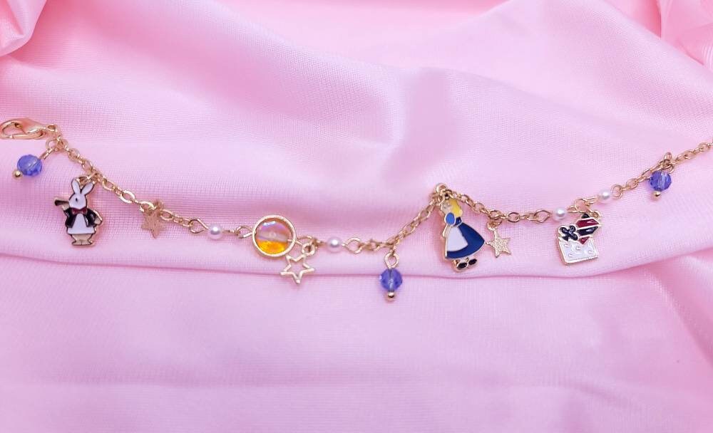 Princess Charm Bracelet | Fairy Tale | Alice in Wonderland | Snow White | Cinderella | Little Mermaid | Cartoon Bracelet | Kawaii