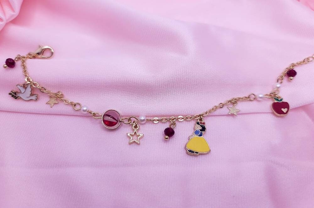 Princess Charm Bracelet | Fairy Tale | Alice in Wonderland | Snow White | Cinderella | Little Mermaid | Cartoon Bracelet | Kawaii