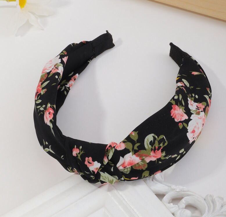 Floral Knot Headband | Hard Fabric Headband | Top Knot | Flower Headband | Boho Headband | Women Headband |