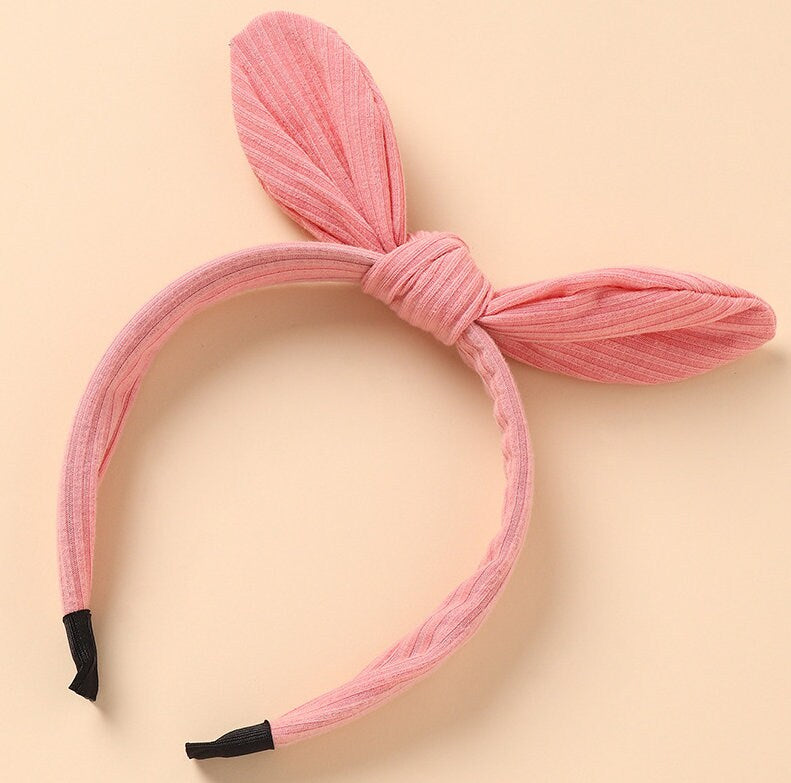 Wired Bow Headband | Bow Headband | Polka Dot | Hard Headband | Soft Cotton Headband | Adjustable Headband | Knotted Bow