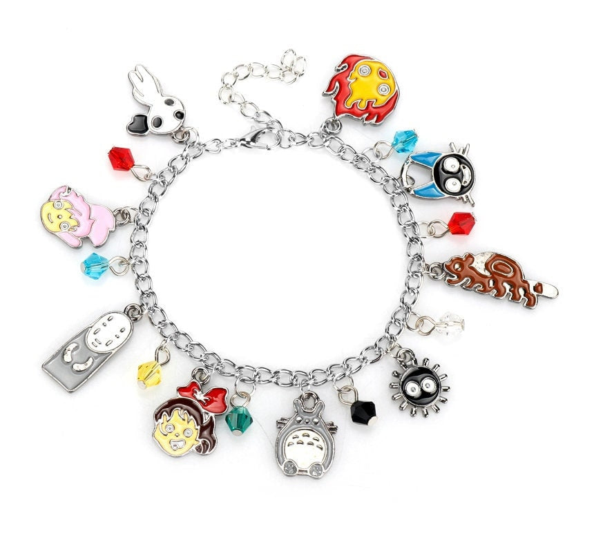 Classic Anime Charm Bracelet | Chunky Charm Bracelet | Alloy Charms | Spirited Away | Totoro | Kiki Delivery Service | Ghibli