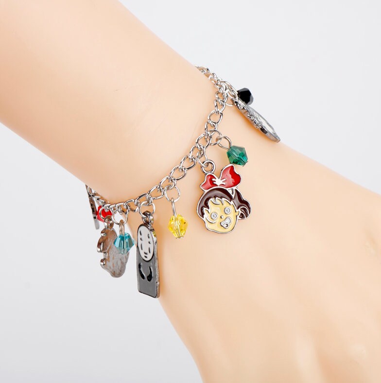 Classic Anime Charm Bracelet | Chunky Charm Bracelet | Alloy Charms | Spirited Away | Totoro | Kiki Delivery Service | Ghibli